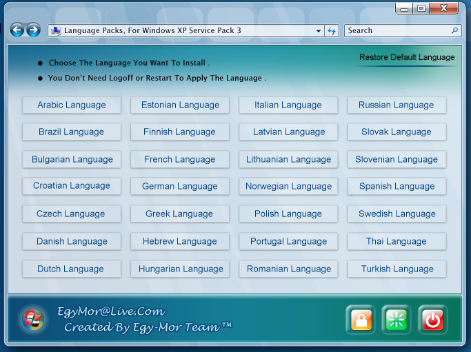 Windows xp language pack ita